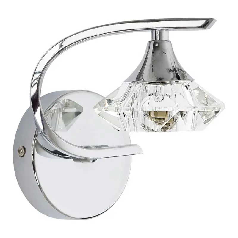 Chrome Finish Crystal Wall Light