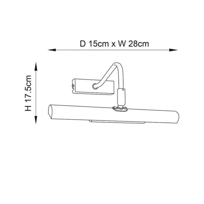 Satin Chrome Picture Light 28cm