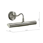 Satin Chrome Picture Light 37cm Measurements