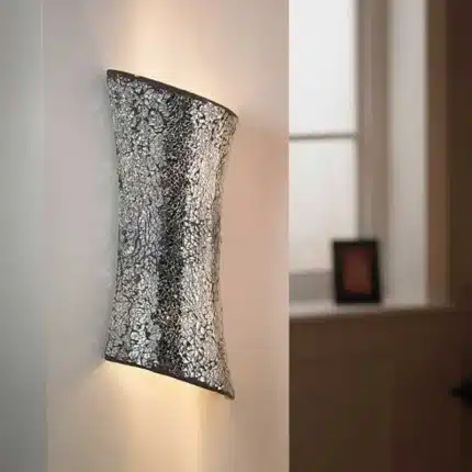 Silver Crazed Mosaic Effect Wall Light