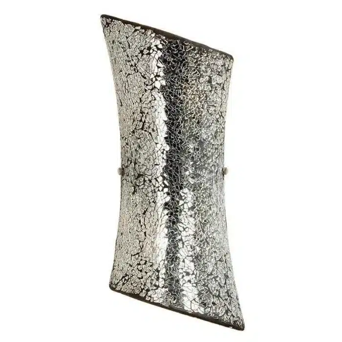 Silver Crazed Mosaic Effect Wall Light