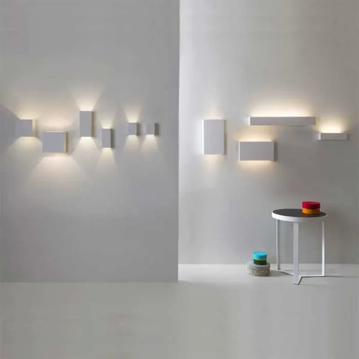 Square White Plaster Wall Washer Light