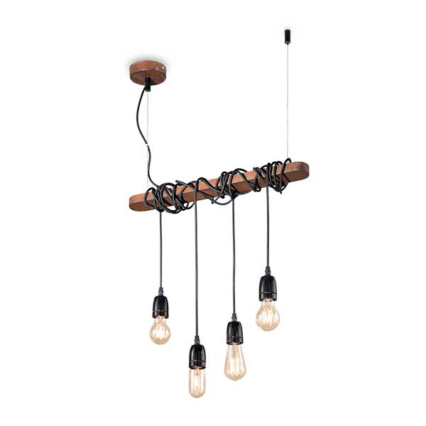 4 lights rustic cable set pendant light