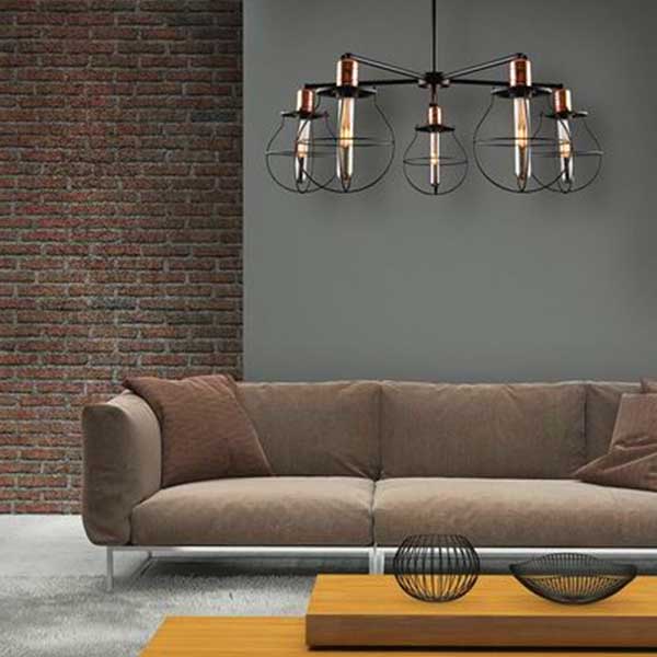 5 lights adjustable works pendant light