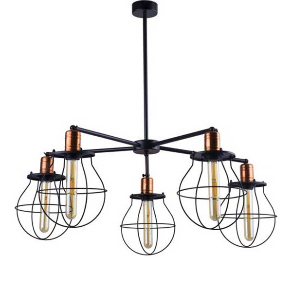 5 lights adjustable works pendant light