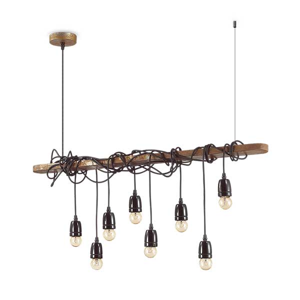 8 lights rustic cable set pendant light