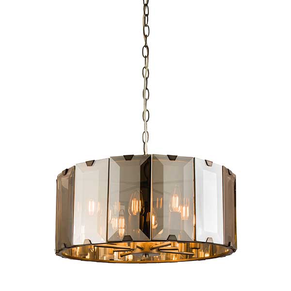 8 lights smoked glass pendant light