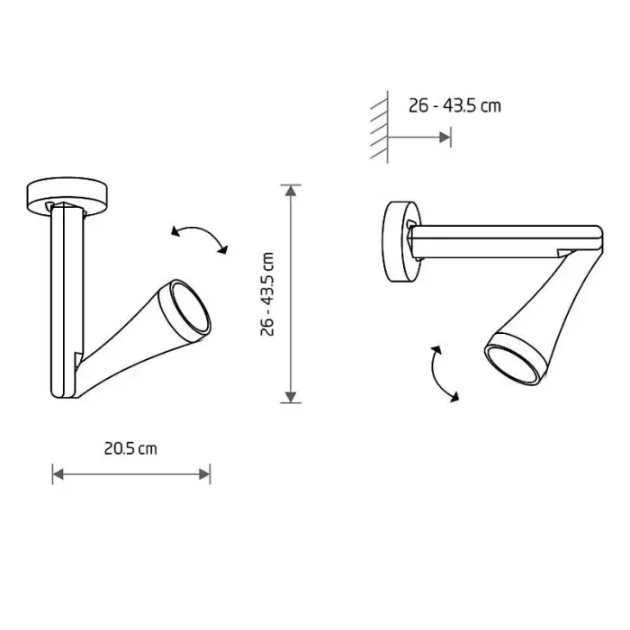 Adjustable GU10 Modern Outdoor Wall Light