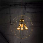 Adjustable gold pendant light