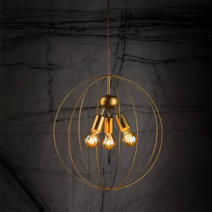 Adjustable gold pendant light