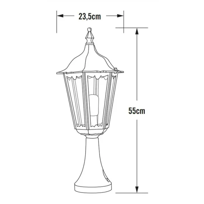 Aluminium Matt Black Outdoor Pillar Light