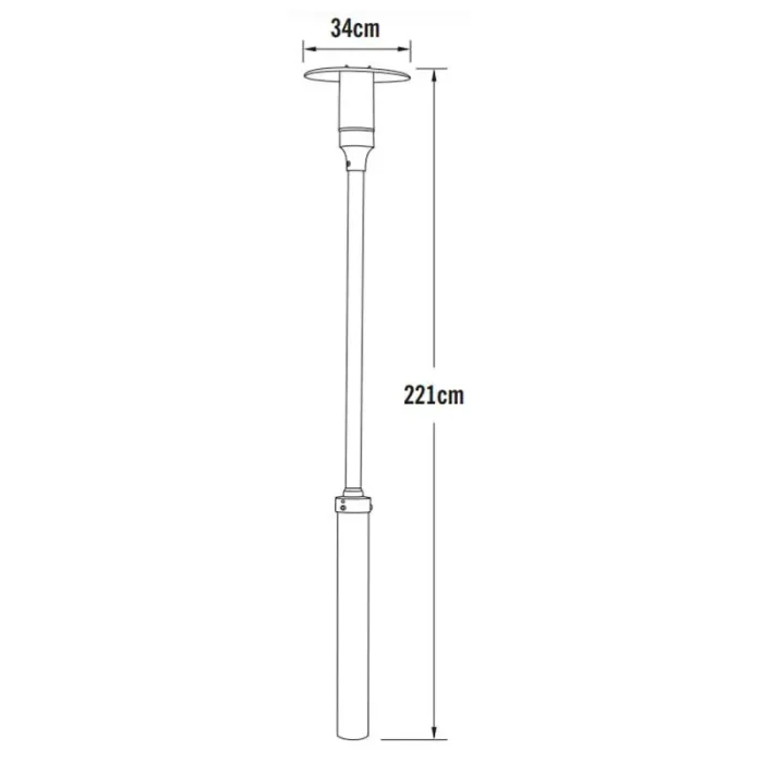 Aluminium Outdoor Lamp Post Light Grey