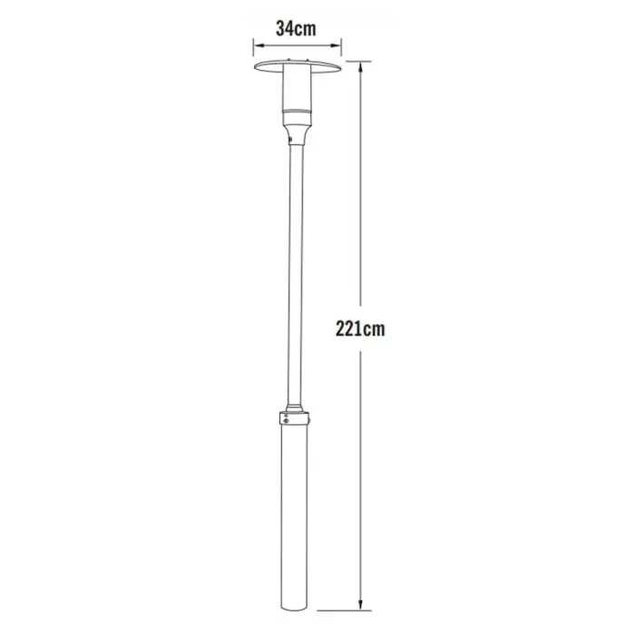 Aluminium Outdoor Lamp Post Light White