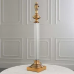 Antique Brass Clear Glass Column Lamp