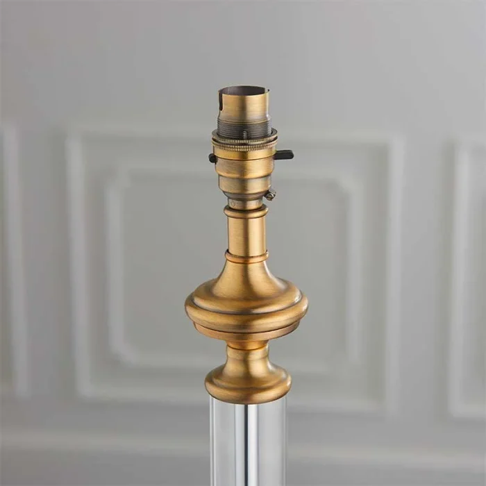 Antique Brass Clear Glass Column Lamp