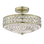 Antique Brass Crystal Beads Pendant Light