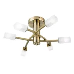 Antique Brass Ceiling Light With Tubular Shades