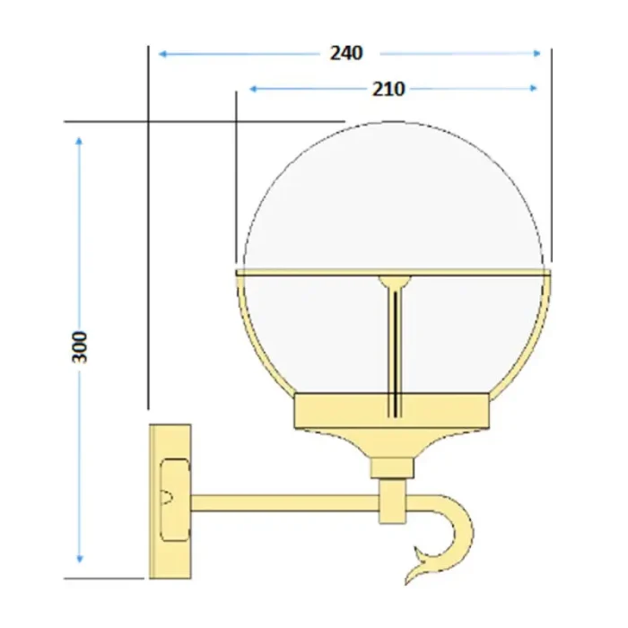 Antique Globe Lantern Outdoor Wall Light