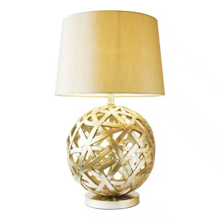 Antique Gold Silk Shade Table Lamp