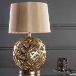 Antique Gold Silk Shade Table Lamp