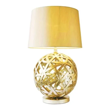 Antique Gold Silk Shade Table Lamp