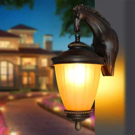 Antique Horse Traditional Outdoor Wall Light