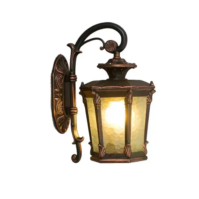 Antique outdoor wall light for entryway, patio or garden