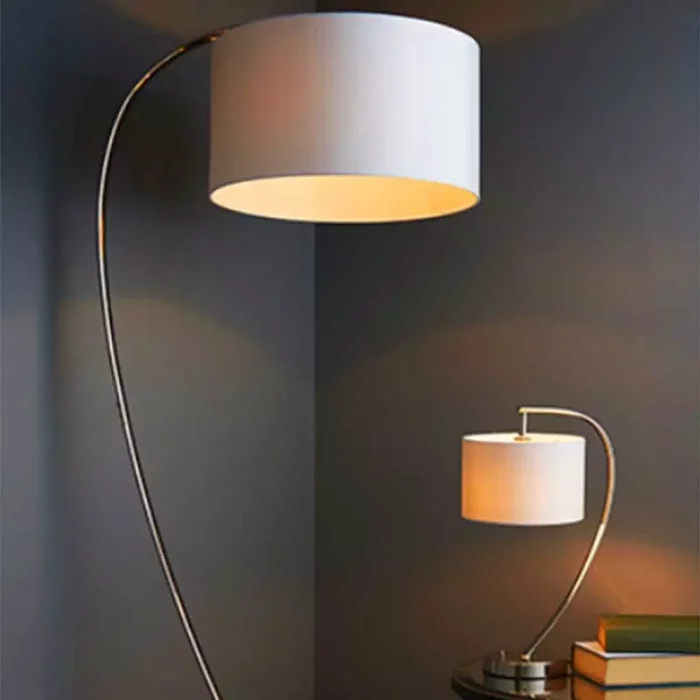 Arched Bright Nickel Table Lamp