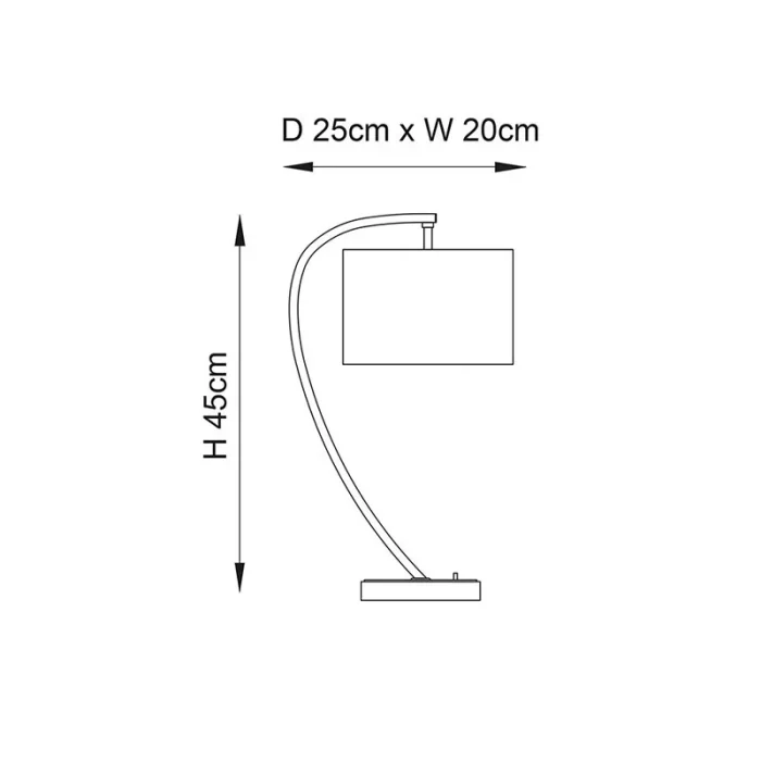 Arched Bright Nickel Table Lamp