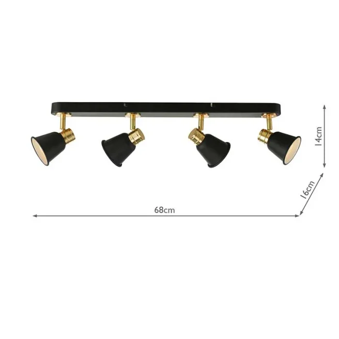 Bar Black Gold Ceiling Spotlight