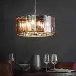 Bevelled Smoke Glass Pendant Light