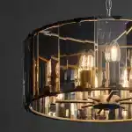 Bevelled Smoke Glass Pendant Light