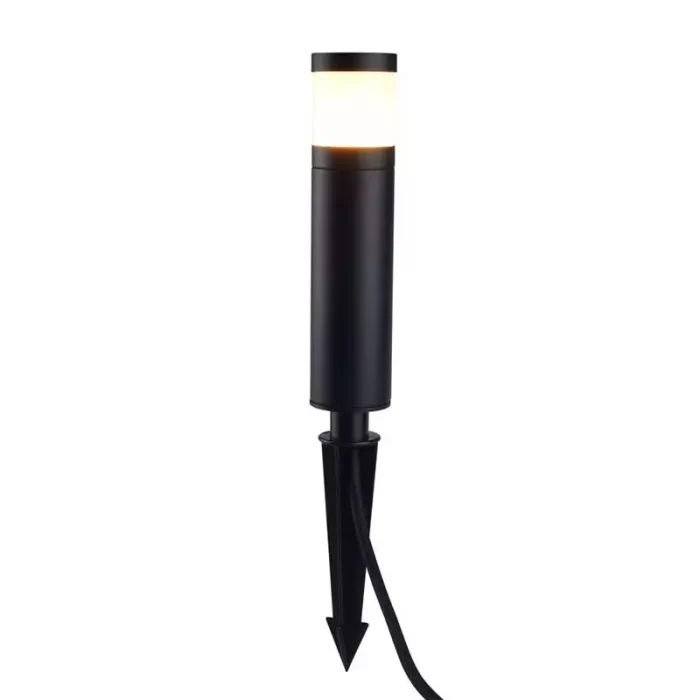 Bollard light for garden made from black coated aluminium