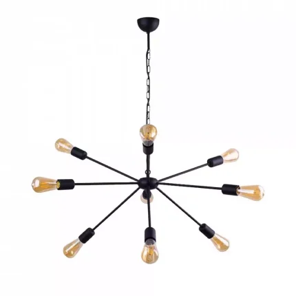 Industrial design pendant light in black finish