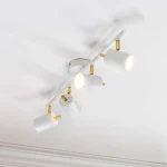 Brass Bar Ceiling Spotlight in White