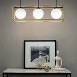 Brass Ceiling Light With Opal Glass