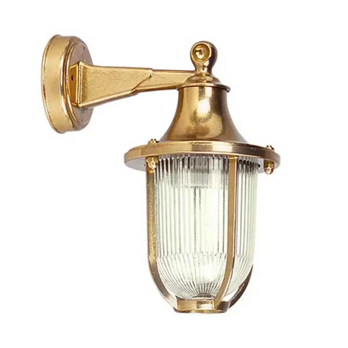 Nautical style brass down coastal wall light