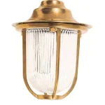 Nautical style brass down outdoor wall light for coastal areas