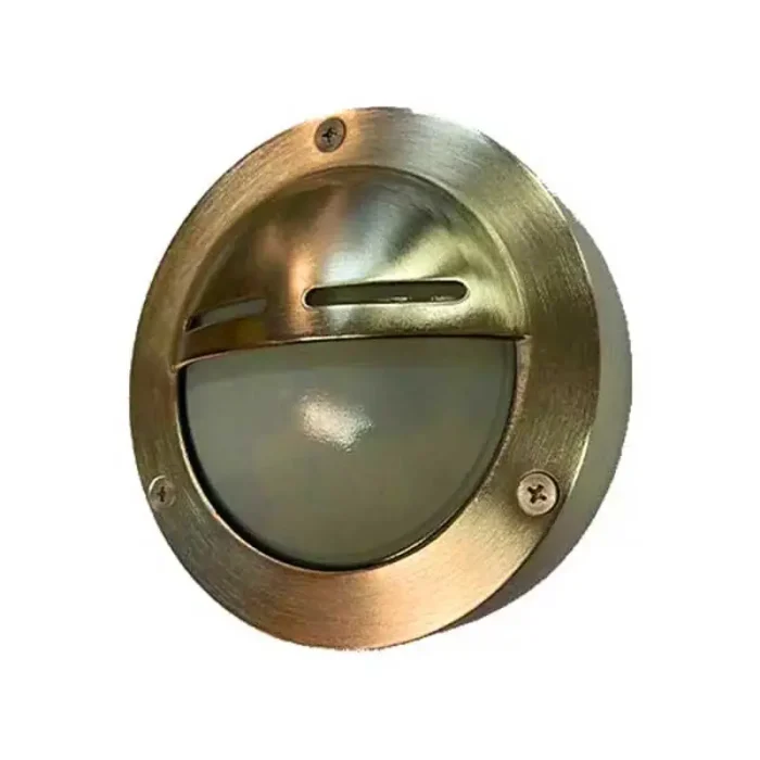 Brass Round Outdoor Wall Light