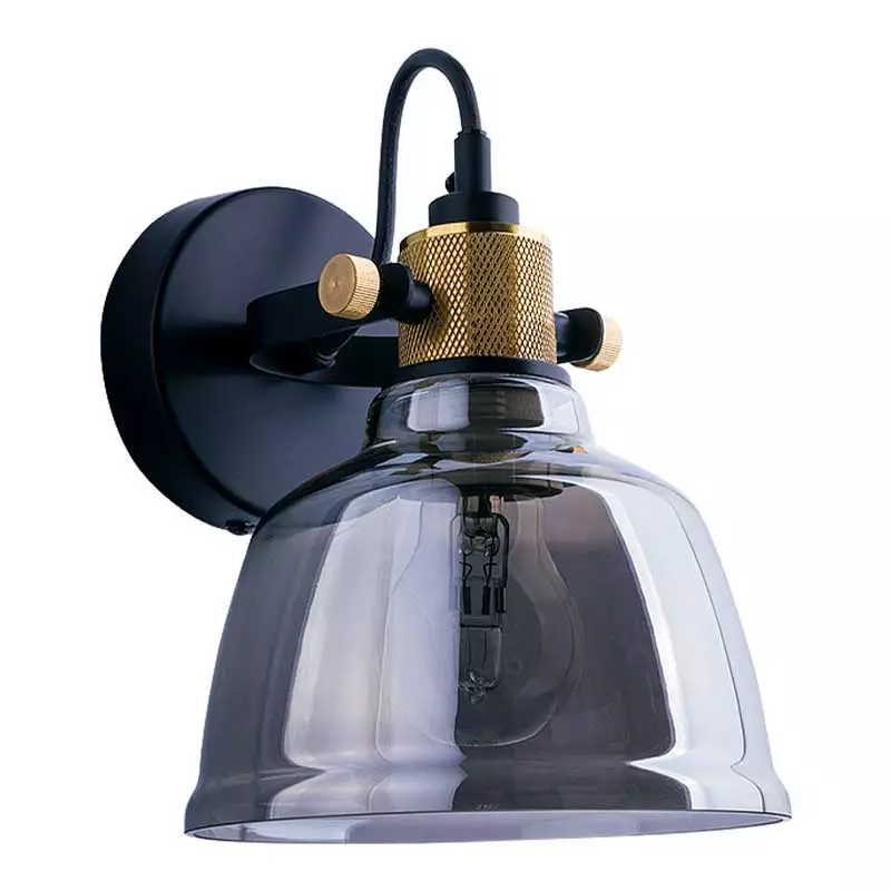 Brass Black Wall Light