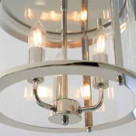 Bright Flush Nickel Glass Pendant Light