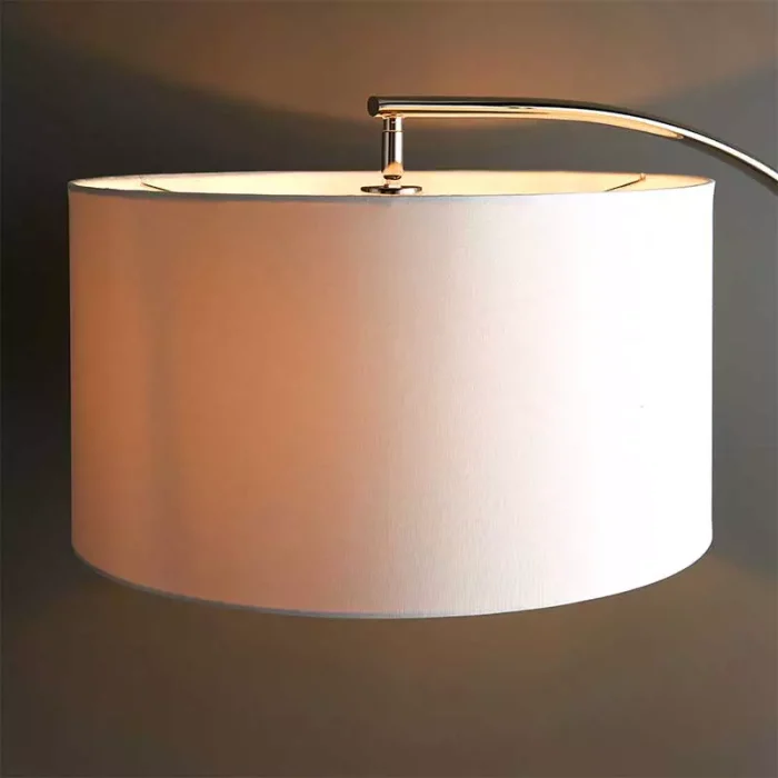 Arc floor lamp in bright nickel finish