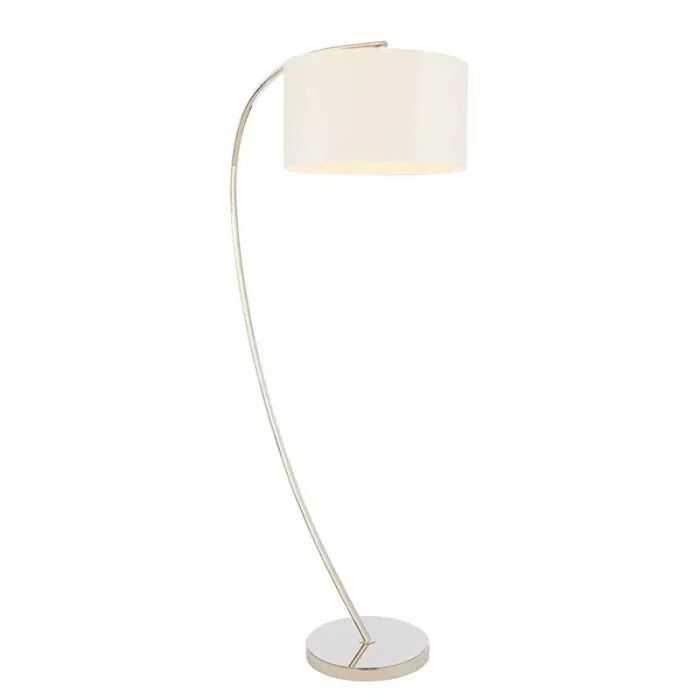 Arc floor lamp in bright nickel finish