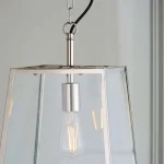 Bright Nickel Glass Box Hanging Light