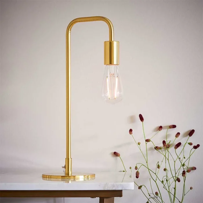 Brushed Brass Clean Line Table Lamp