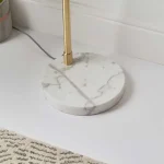 Floor lamp with white grey marble base