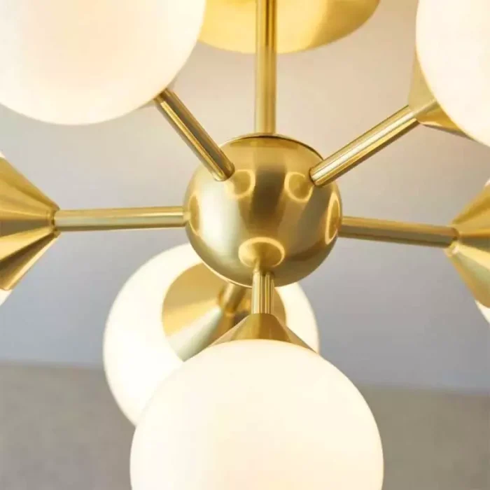 Brushed Brass Semi Flush Ceiling Light