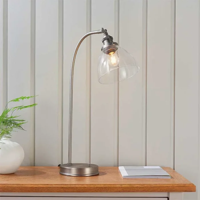 Brushed Silver Adjustable Table Lamp