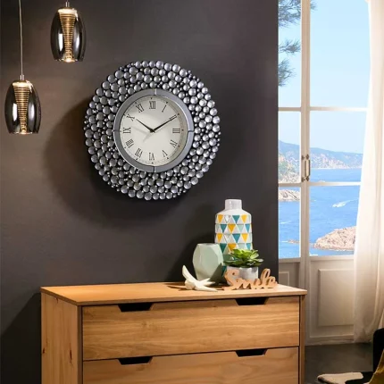 Bubble Mirrored Glass Clock