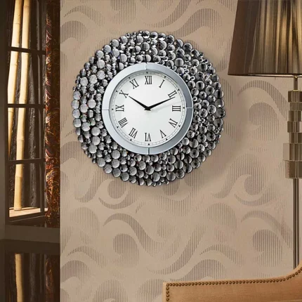 Bubble Mirrored Glass Clock